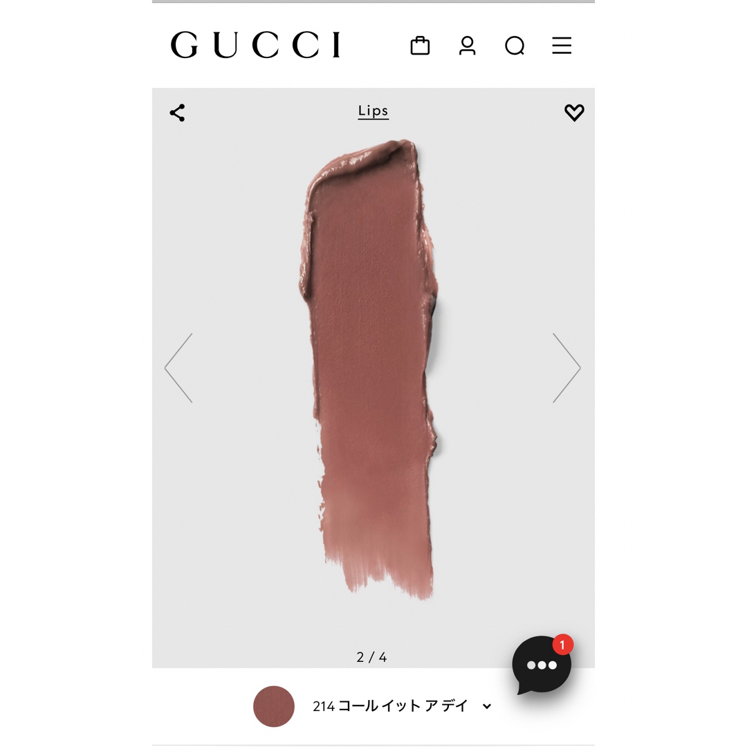 Gucci(グッチ)のグッチ　ルージュ　ア　レーヴル　ヴォワル　214 コール イット ア デイ コスメ/美容のベースメイク/化粧品(口紅)の商品写真