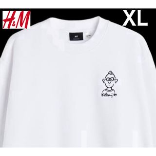 エイチアンドエム(H&M)の新品 H&M × キースヘリング コラボ スウェット ホワイト XL(スウェット)