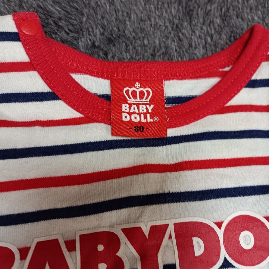 BABYDOLL(ベビードール)のBABYDOLL ベビードール 長袖 デニム風ロンパース 80 キッズ/ベビー/マタニティのベビー服(~85cm)(カバーオール)の商品写真