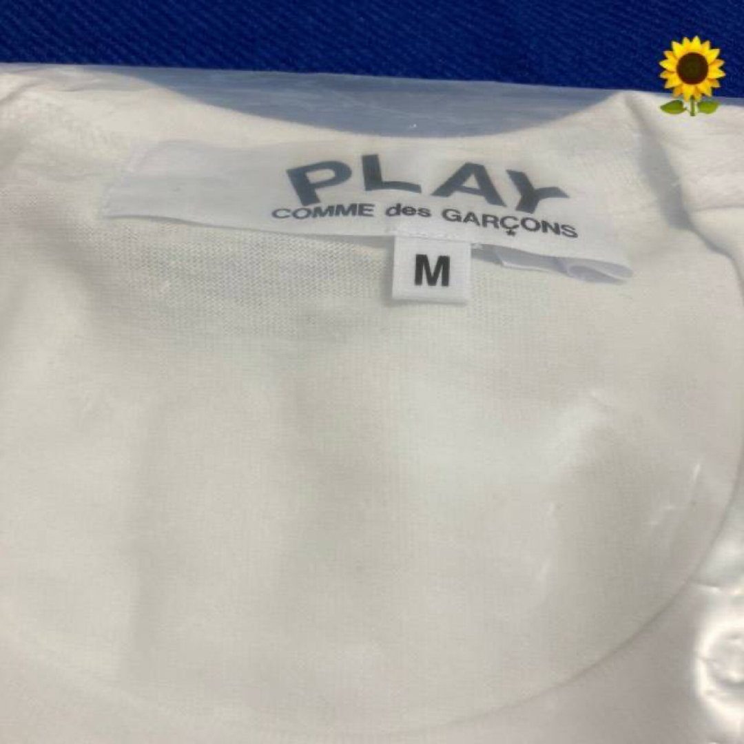 COMME des GARCONS(コムデギャルソン)の国内正規品 メンズM プレイコムデギャルソン ブラックハート 白 Tシャツ メンズのトップス(Tシャツ/カットソー(半袖/袖なし))の商品写真