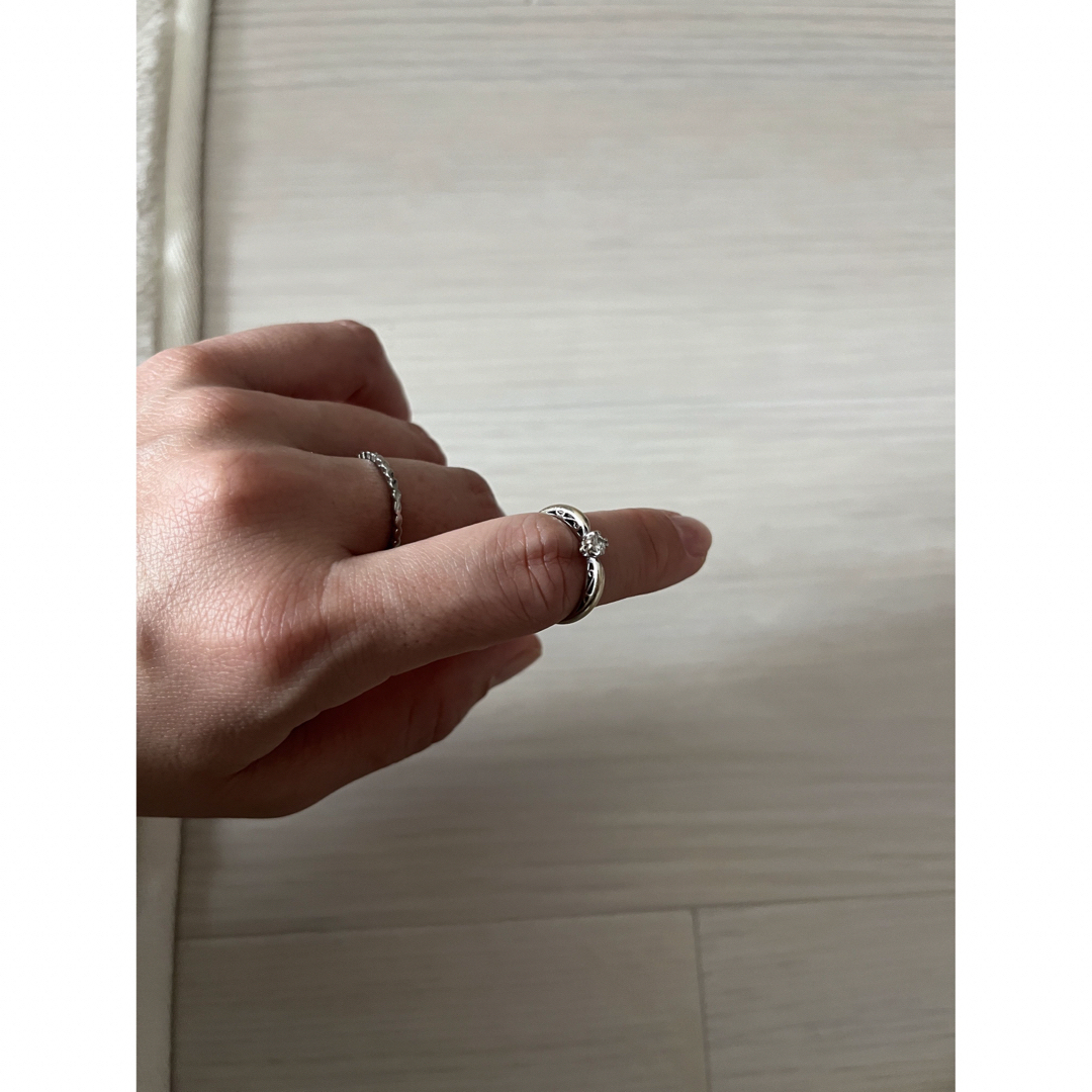 JEWELRY TSUTSUMI(ジュエリーツツミ)のK10wg  一粒ダイヤ　指輪 レディースのアクセサリー(リング(指輪))の商品写真