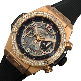 ウブロ(HUBLOT)の　ウブロ HUBLOT ビッグバン　ウニコ　キングゴールド　ダイヤモンド 411.OX.1180.RX.1104  K18キングゴールド 自動巻き メンズ 腕時計(その他)