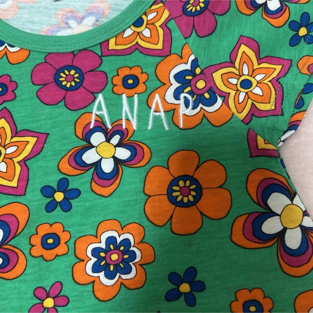 ANAP Kids(アナップキッズ)のANAP kids⭐︎レトロ花柄チュニック キッズ/ベビー/マタニティのキッズ服女の子用(90cm~)(Tシャツ/カットソー)の商品写真