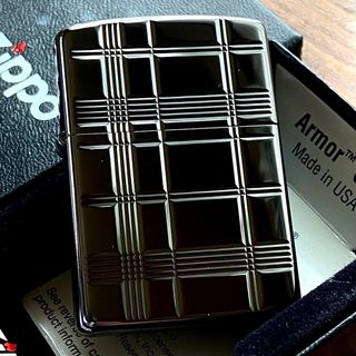 ジッポー(ZIPPO)のZippo 限定100個生産品 アーマー ラインカット クロス ブラック(タバコグッズ)