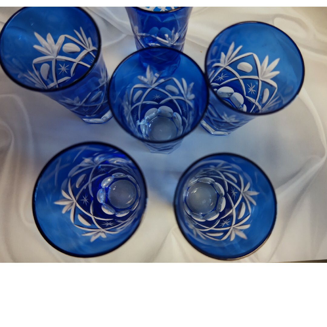 新品　江戸切子グラス6個　色被切子 インテリア/住まい/日用品のキッチン/食器(グラス/カップ)の商品写真