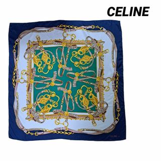 セリーヌ(celine)の【CELINE】セリーヌ 大判スカーフ シルク ヴィンテージ レトロ 入手困難(バンダナ/スカーフ)