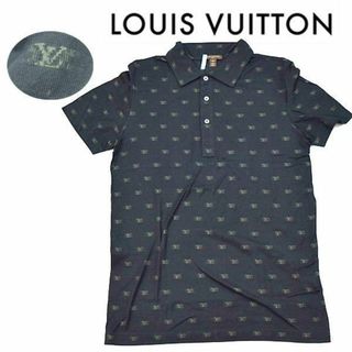 LOUIS VUITTON - ルイヴィトン■美品　LVロゴグラム 半袖ポロシャツ　メンズM　トップス 　黒