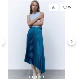 ザラ(ZARA)のプリーツドアシンメトリーウィズミディスカート (ZARA)(ロングスカート)