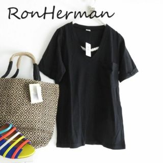 ロンハーマン(Ron Herman)の新品 RonHerman ロンハーマン　霜降り　Tシャツ　Vネック　クロ　XS(Tシャツ(半袖/袖なし))