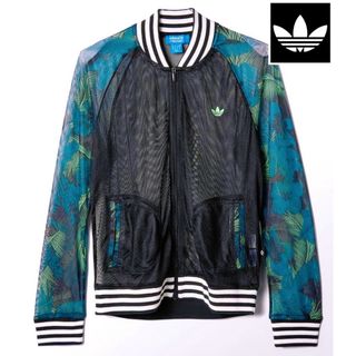 adidas - アディダス ボタニカル 植物 シースルー ジャケット 花柄 ジャージ ブルゾン