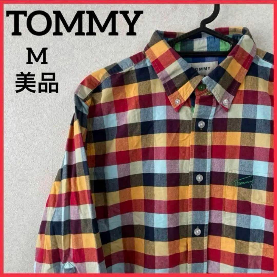 TOMMY(トミー)の【希少】TOMMY  BDシャツ チェックシャツ  刺繍ロゴ 7分袖 男女兼用 メンズのトップス(シャツ)の商品写真