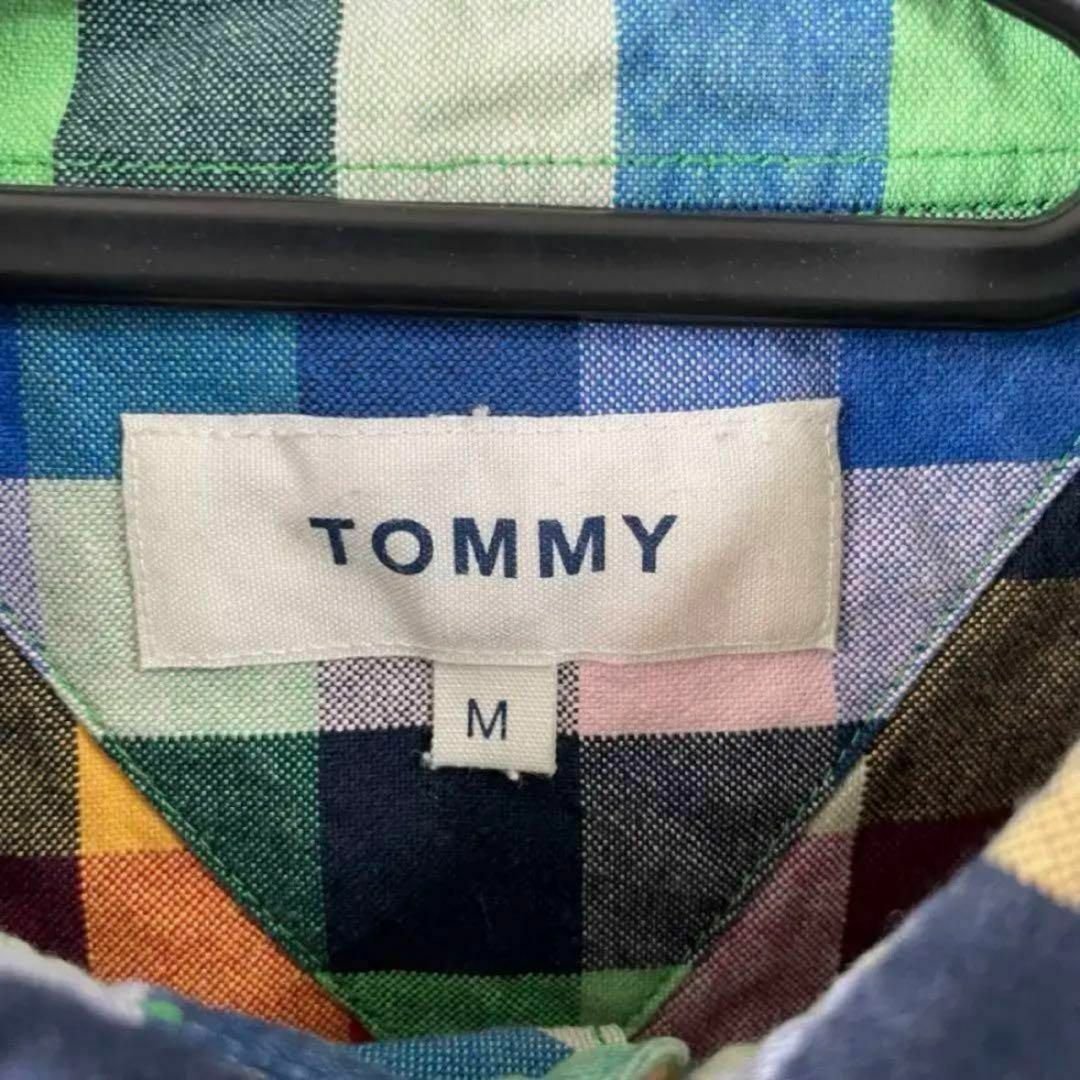 TOMMY(トミー)の【希少】TOMMY  BDシャツ チェックシャツ  刺繍ロゴ 7分袖 男女兼用 メンズのトップス(シャツ)の商品写真