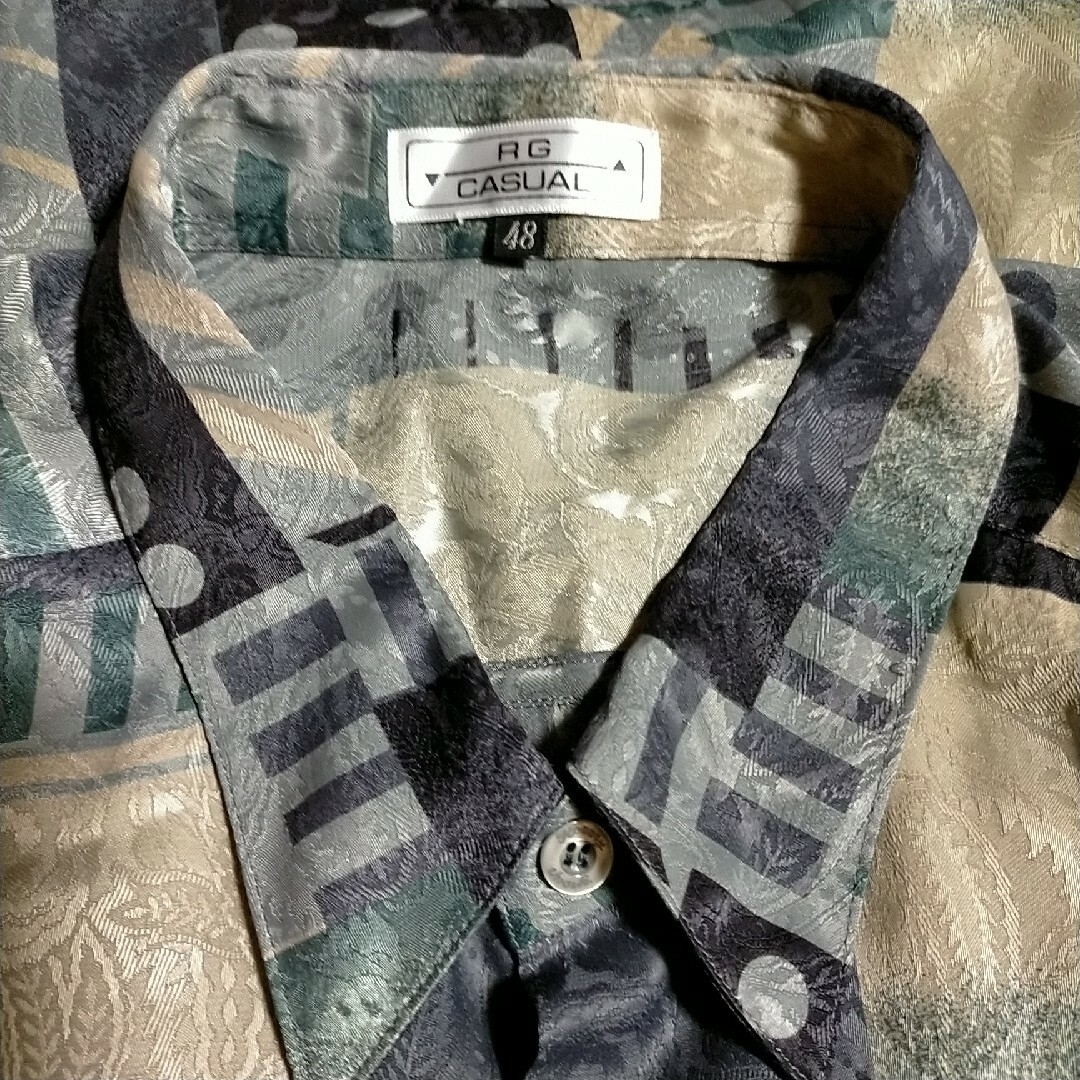 【アンティーク】RG CASUAL　総柄 長袖シャツ　48サイズ（Ｌ） メンズのトップス(シャツ)の商品写真
