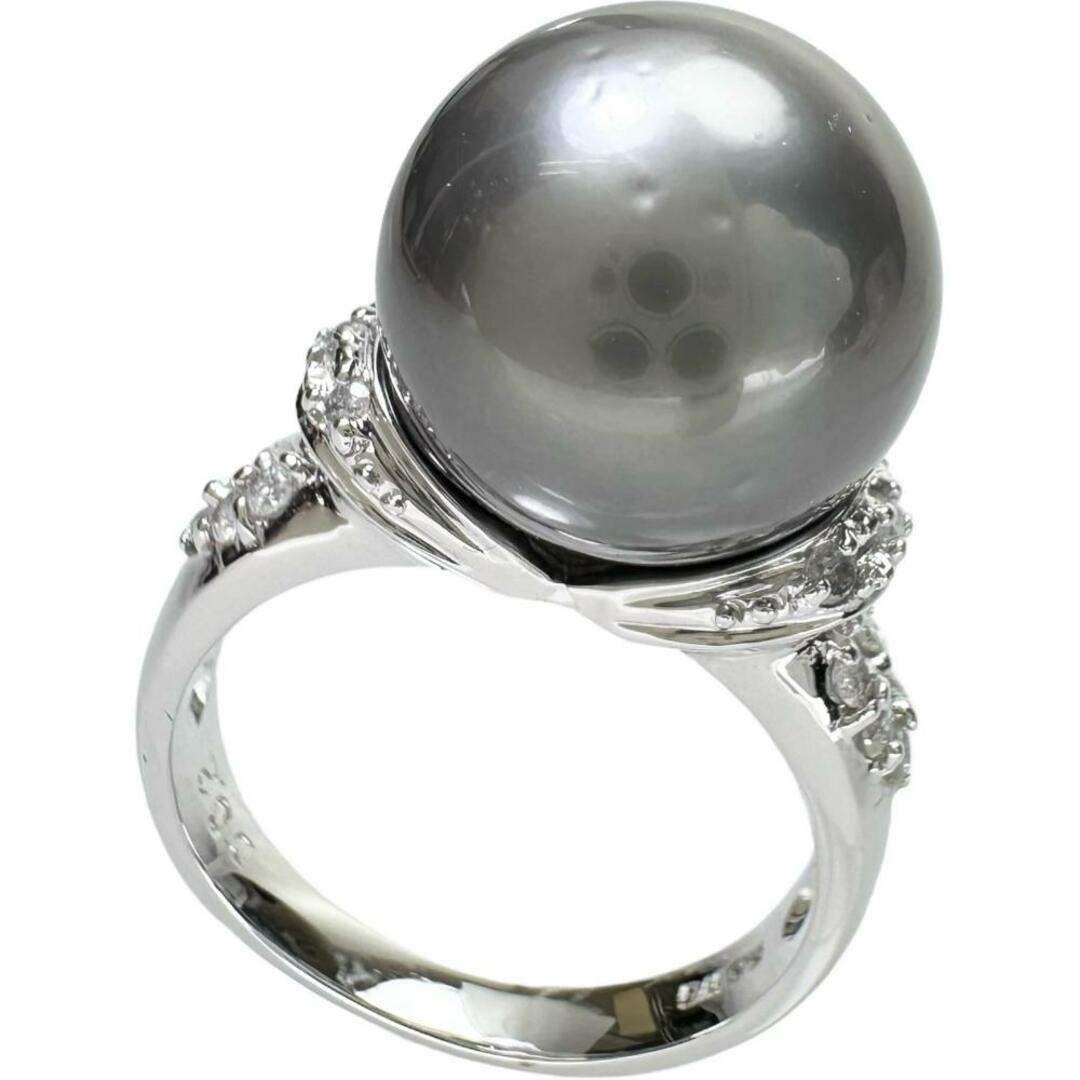 リング・指輪  K18WG 黒蝶真珠/南洋パール 約12.8ｍｍ レディースのアクセサリー(リング(指輪))の商品写真