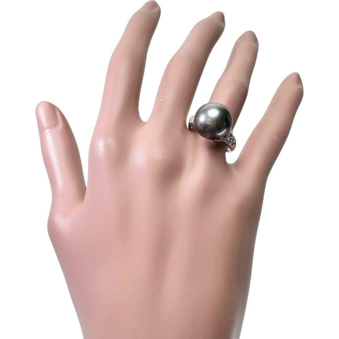 リング・指輪  K18WG 黒蝶真珠/南洋パール 約12.8ｍｍ レディースのアクセサリー(リング(指輪))の商品写真