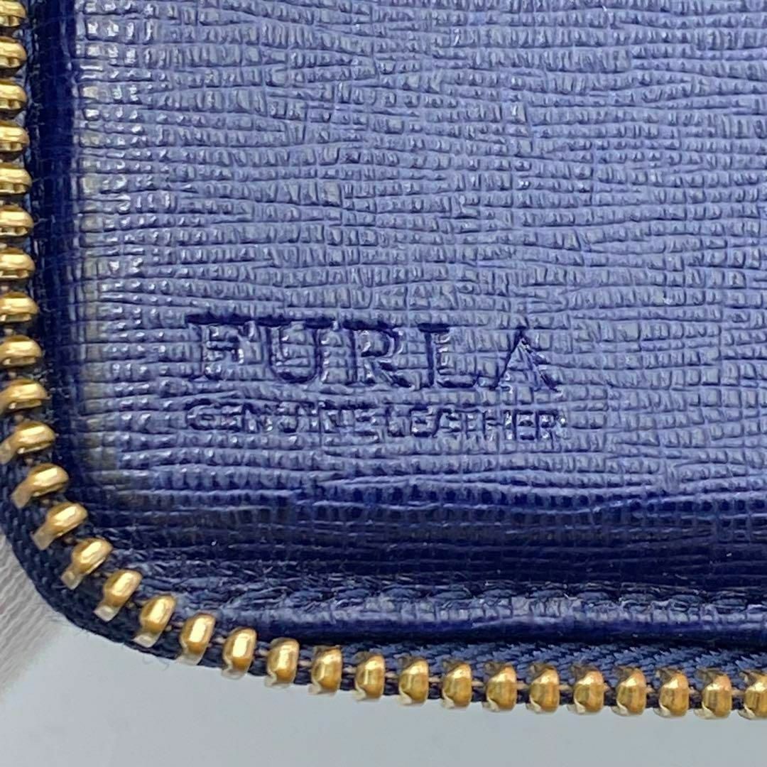 Furla(フルラ)のフルラ　レザー　二つ折り財布　ネイビー系　ゴールド金具 レディースのファッション小物(財布)の商品写真