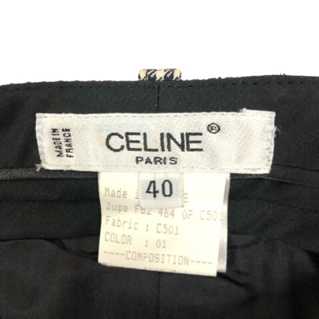 celine(セリーヌ)のセリーヌ スカート タイト 台形 シルク混 千鳥格子 ひざ丈 40 黒 白 レディースのスカート(ひざ丈スカート)の商品写真