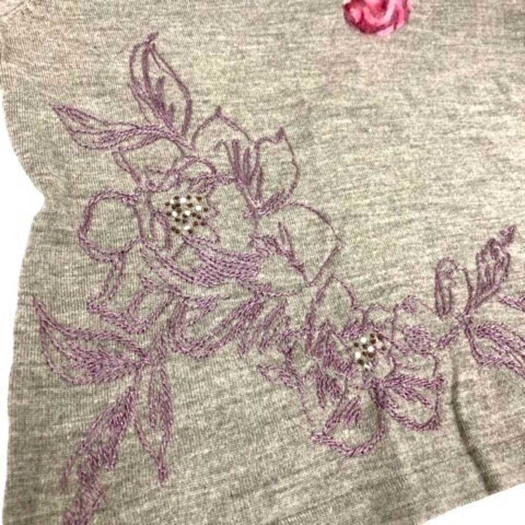 other(アザー)のYVAN&MARZIA ニット ウール 刺繍 M-L グレー マルチカラー レディースのトップス(ニット/セーター)の商品写真