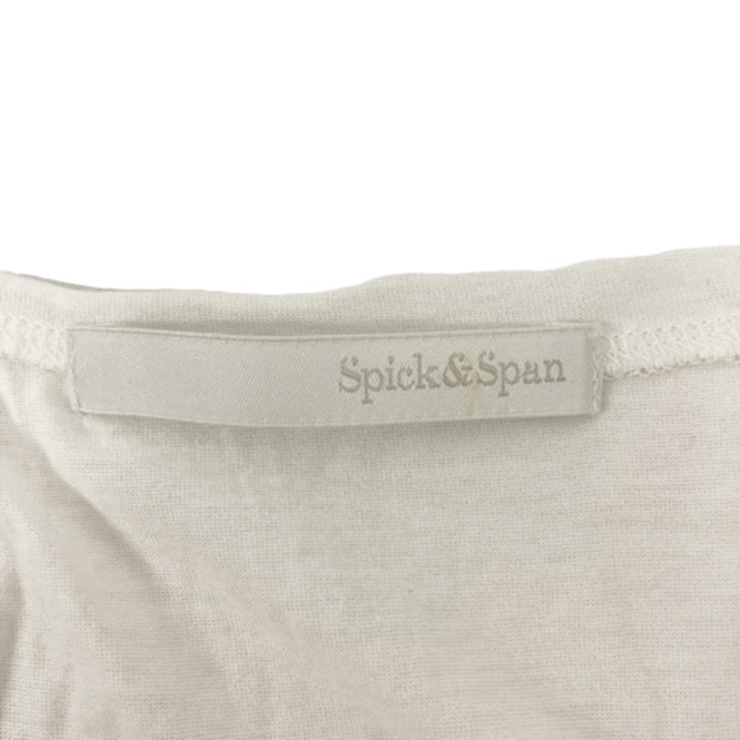 Spick & Span(スピックアンドスパン)のスピック&スパンTシャツ ロゴ フレンチスリーブ コットン混 ホワイト ブラック レディースのトップス(その他)の商品写真