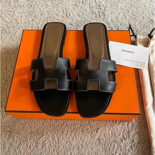 エルメス(Hermes)の本日限定値下‼️エルメス🐴サンダルオラン３８ハーフ🐴BLACK(サンダル)