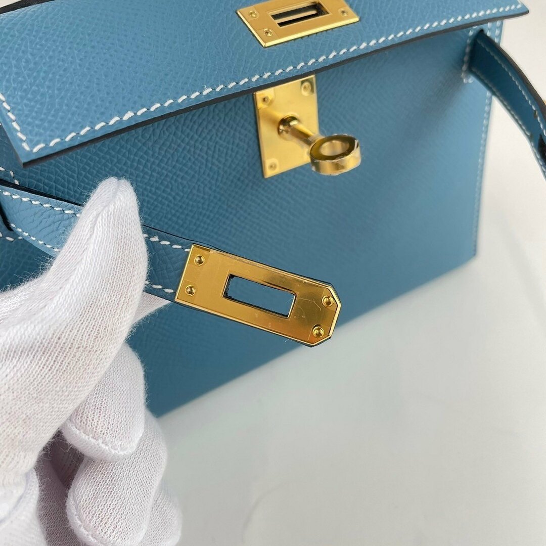 Hermes(エルメス)の新品未使用 HERMES エルメス Mini kelly ミニケリー Blue jean ブルージン Epsom エプソン GHW ゴールド金具 B刻 2wayバッグ ショルダーバッグ レディースのバッグ(ショルダーバッグ)の商品写真