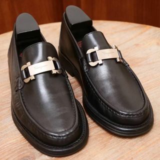 サルヴァトーレフェラガモ(Salvatore Ferragamo)の極美品✨【Ferragamo】フェラガモ シルバービットローファー 7.5EE(ブーツ)