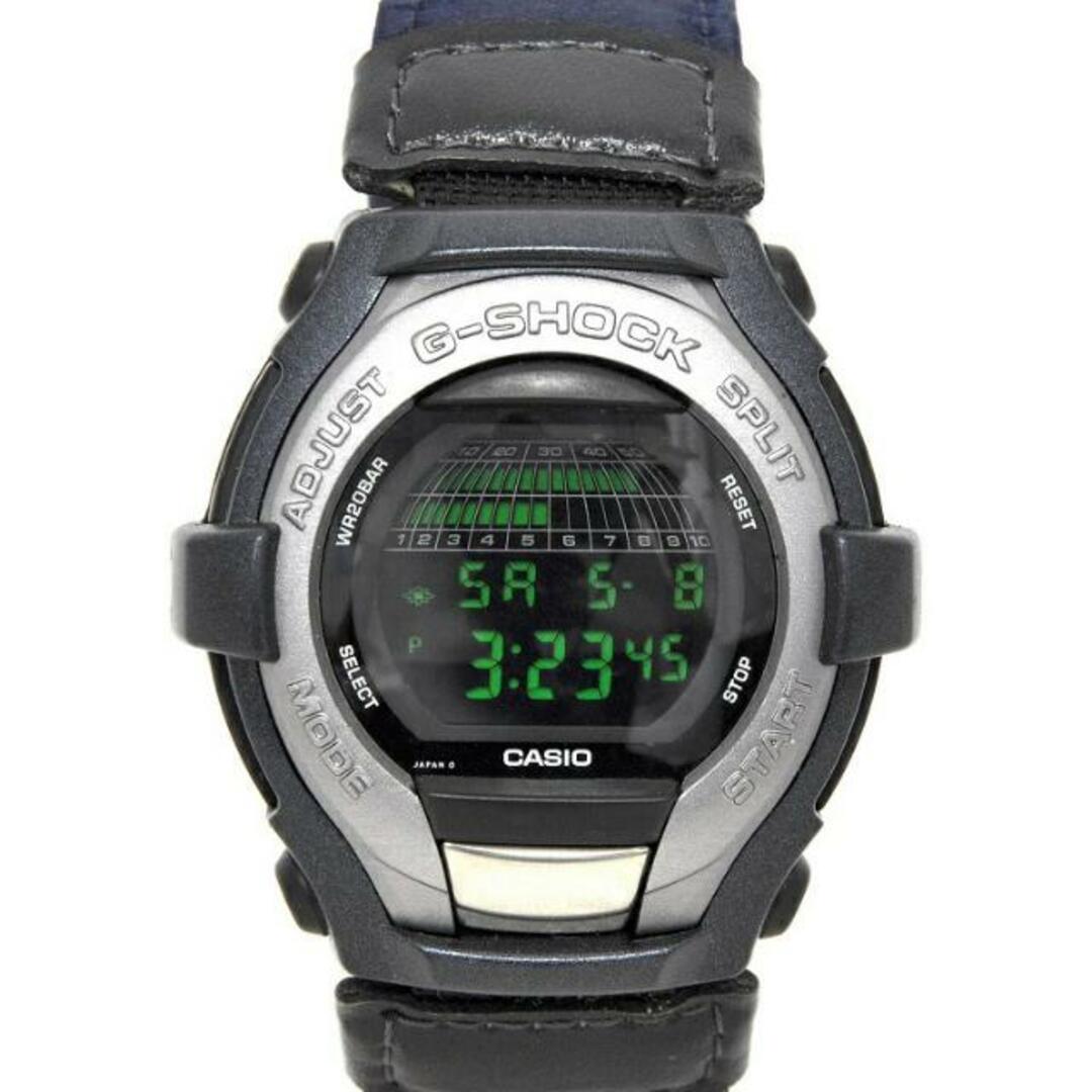 CASIO(カシオ)のカシオ 腕時計 SHOCK RESISTANT シルバー ネイビー GT-001 1595 可動品 デジタル プラスチック SS レザー キャンバス 中古 クオーツ CASIO メンズ 定番 人気 時計 Gクール 男性 紺色 革 メンズの時計(腕時計(デジタル))の商品写真