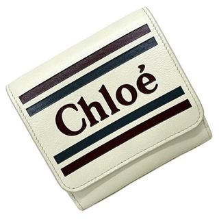 クロエ 二つ折り 財布 ホワイト ヴィック CHC19SP066A88 119 未使用 美品 レザー Sランク Chloe ロゴ コンパクト ウォレット 箱付 ミニウォレット 定番 人気 レディース 二つ折り財布 女性 白 ゴールド金具