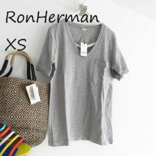 新品 RonHerman ロンハーマン　霜降りVネック　Tシャツ　グレーXS