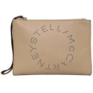 ステラマッカートニー(Stella McCartney)のステラマッカートニー クラッチバッグ ベージュ 502892 W892 6802 ストラップ付 レザー 中古 STELLA McCARTNEY ロゴ パンチング ミニ ファスナー パーティーバッグ 定番 人気 シンプル 無地 本革(クラッチバッグ)