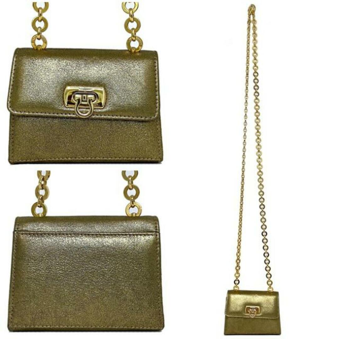 FERRAGAMO - フェラガモ ミニ チェーン バッグ ゴールド FERRAGAMO - フェラガモ ミニ チェーン バッグ ゴールド