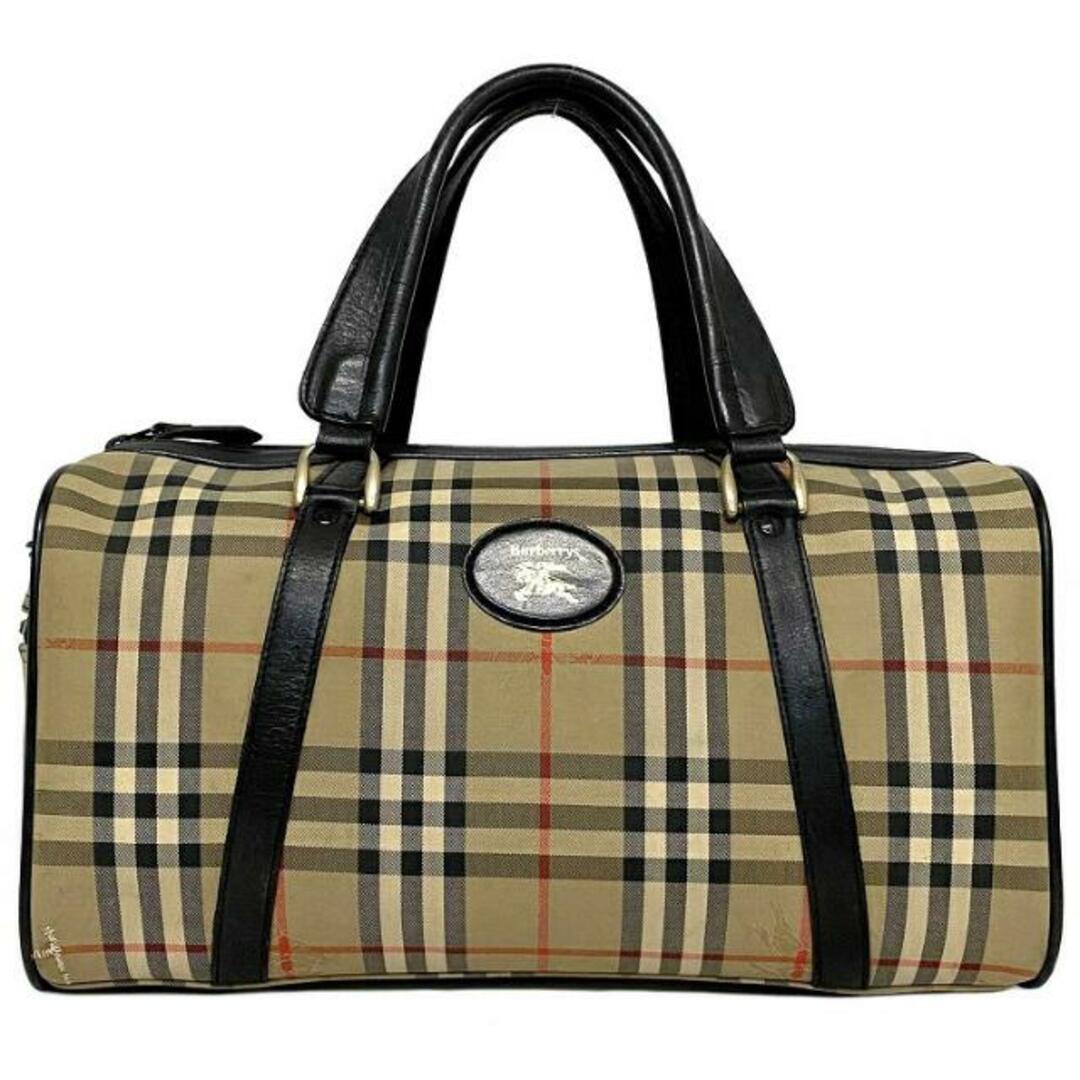 BURBERRY(バーバリー)のバーバリー ボストンバッグ ベージュ ブラック チェック ヴィンテージチェック 軽量 キャンバス レザー 中古 Burberrys ヴィンテージ ロゴ ファスナー ミニボストン 鞄 旅行 出張 定番 人気 ワンポイント 総柄 大容量 レディースのバッグ(ボストンバッグ)の商品写真