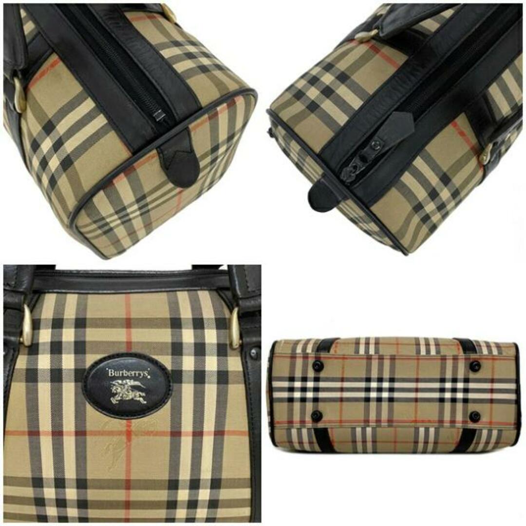 BURBERRY(バーバリー)のバーバリー ボストンバッグ ベージュ ブラック チェック ヴィンテージチェック 軽量 キャンバス レザー 中古 Burberrys ヴィンテージ ロゴ ファスナー ミニボストン 鞄 旅行 出張 定番 人気 ワンポイント 総柄 大容量 レディースのバッグ(ボストンバッグ)の商品写真