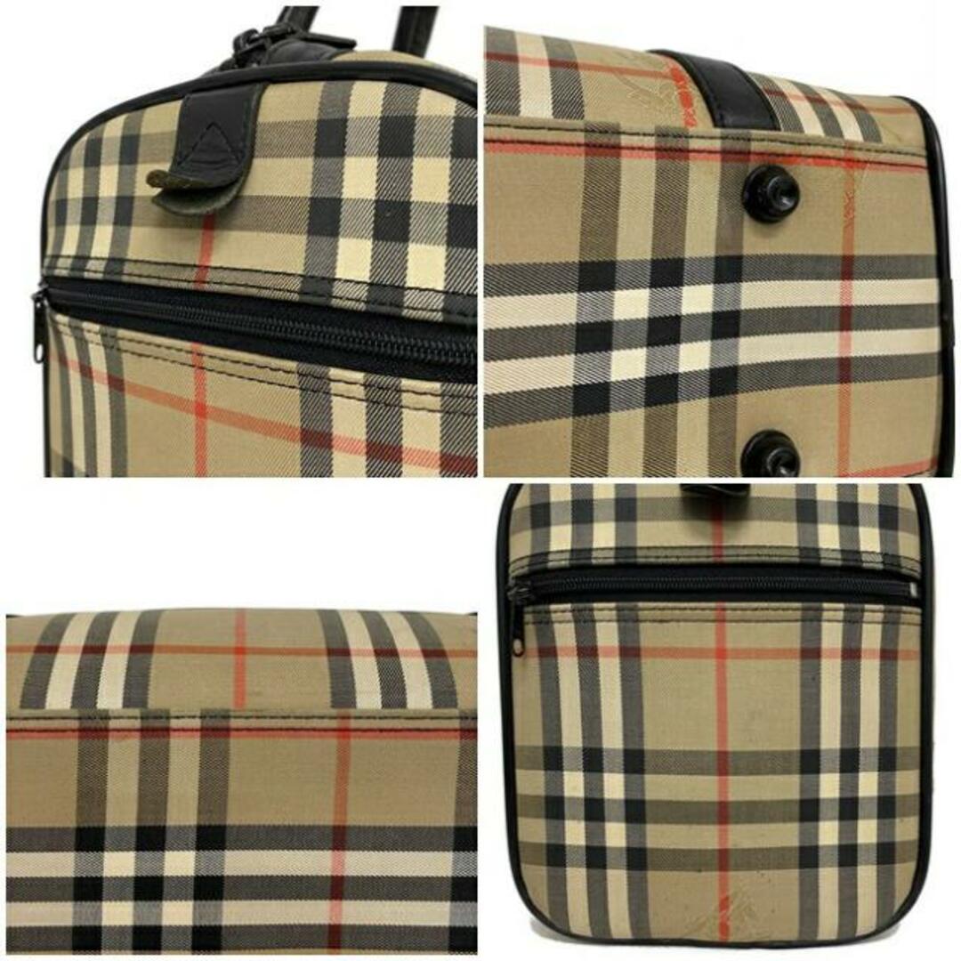 BURBERRY(バーバリー)のバーバリー ボストンバッグ ベージュ ブラック チェック ヴィンテージチェック 軽量 キャンバス レザー 中古 Burberrys ヴィンテージ ロゴ ファスナー ミニボストン 鞄 旅行 出張 定番 人気 ワンポイント 総柄 大容量 レディースのバッグ(ボストンバッグ)の商品写真