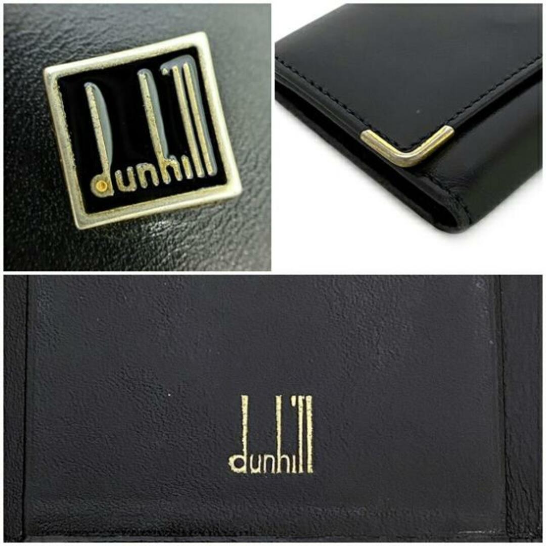 Dunhill(ダンヒル)のダンヒル 6連 キーケース ブラック ゴールド オックスフォード 鍵ホルダー レザー GP 中古 dunhill 黒 ホルダー ホック ヴィンテージ スクエア ロゴ シンプル ゴールド金具 ワンポイント 無地 コンパクト ブランド小物 レディースのファッション小物(キーケース)の商品写真