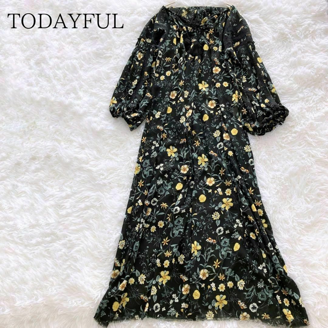 TODAYFUL(トゥデイフル)のTODAYFUL トゥデイフル ボタニカル総柄シフォンフラワードレス レディースのワンピース(ロングワンピース/マキシワンピース)の商品写真