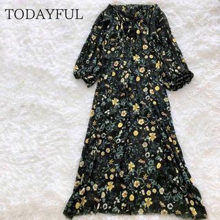 トゥデイフル(TODAYFUL)のTODAYFUL トゥデイフル ボタニカル総柄シフォンフラワードレス(ロングワンピース/マキシワンピース)