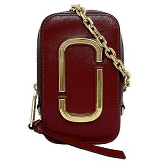 マークジェイコブス(MARC JACOBS)のマークジェイコブス ショルダーバッグ ホットショット ボルドー ブラウン ゴールド M0012740 美品 コーティング レザー 中古 MARC JACOBS ミニ チェーン バッグ ロゴ ミニバッグ ファスナー レディース 斜め掛け(ショルダーバッグ)