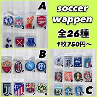 1枚 レア26種 サッカーロゴエンブレム　布アイロンワッペン熱接着ナショナル代表(各種パーツ)