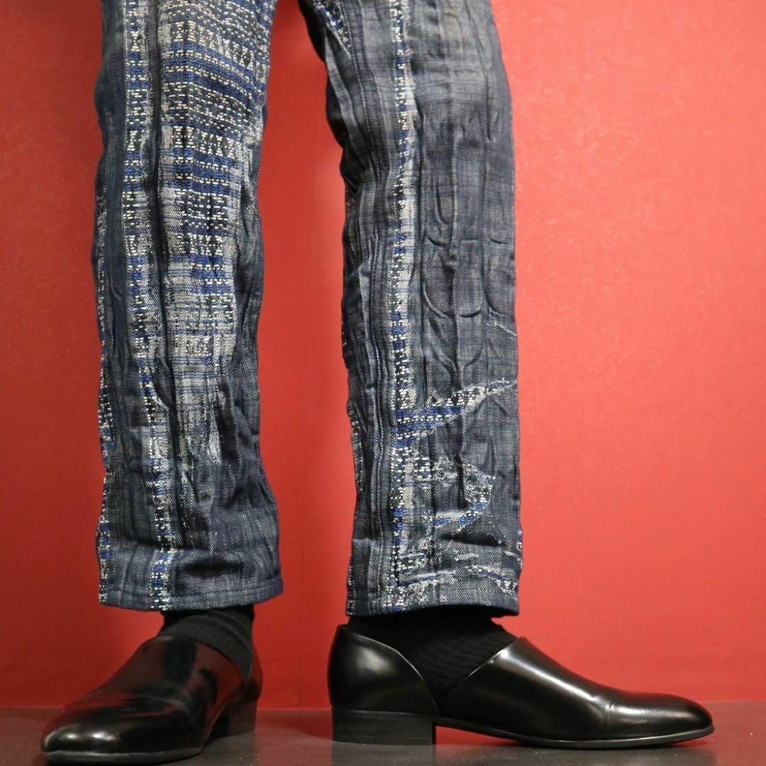 極希少】ISSEY MIYAKE MEN シワ加工 捻り 総柄デザイン デニム 極希少】ISSEY MIYAKE MEN シワ加工 捻り 総柄デザイン デニム
