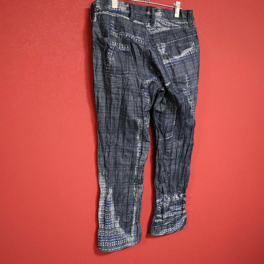 極希少】ISSEY MIYAKE MEN シワ加工 捻り 総柄デザイン デニム 極希少】ISSEY MIYAKE MEN シワ加工 捻り 総柄デザイン デニム
