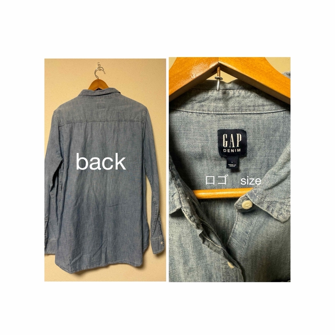 GAP(ギャップ)のsize:L  GAP  シャツ　ブルー系　長袖　レディース　Lサイズ レディースのトップス(シャツ/ブラウス(長袖/七分))の商品写真