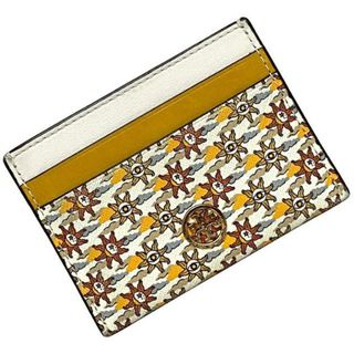 Tory Burch - トリーバーチ カードケース イエロー ホワイト グレー ロビンソン 10005657 カード ホルダー PVC レザー 中古 TORY BURCH ロゴ クレジットカード パスケース コンパクト 薄型 太陽 プリント 定番 人気 オシャレ