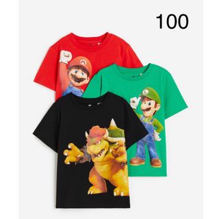 エイチアンドエム(H&M)の新品未開封　スーパーマリオ　Tシャツ　3枚セット　100-105(Tシャツ/カットソー)