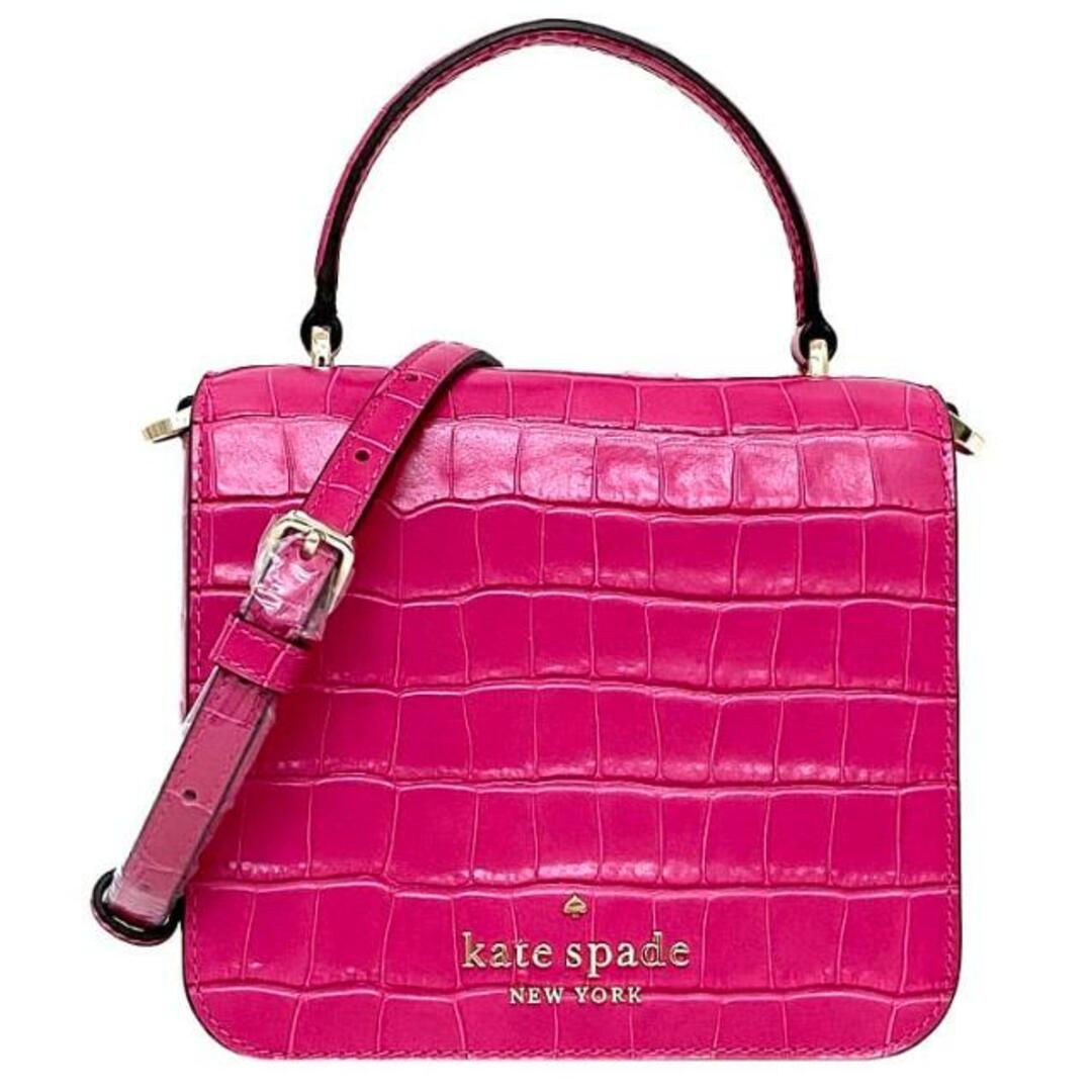 kate spade new york(ケイトスペードニューヨーク)のケイトスペード 2way バッグ ピンク K9395 未使用 新品 レザー クロコ型押し Sランク kate spade クロコ風 トップハンドル ショルダー ハンドバッグ フラップ 肩掛け 斜め掛け 定番 人気 レディース レディースのバッグ(ハンドバッグ)の商品写真