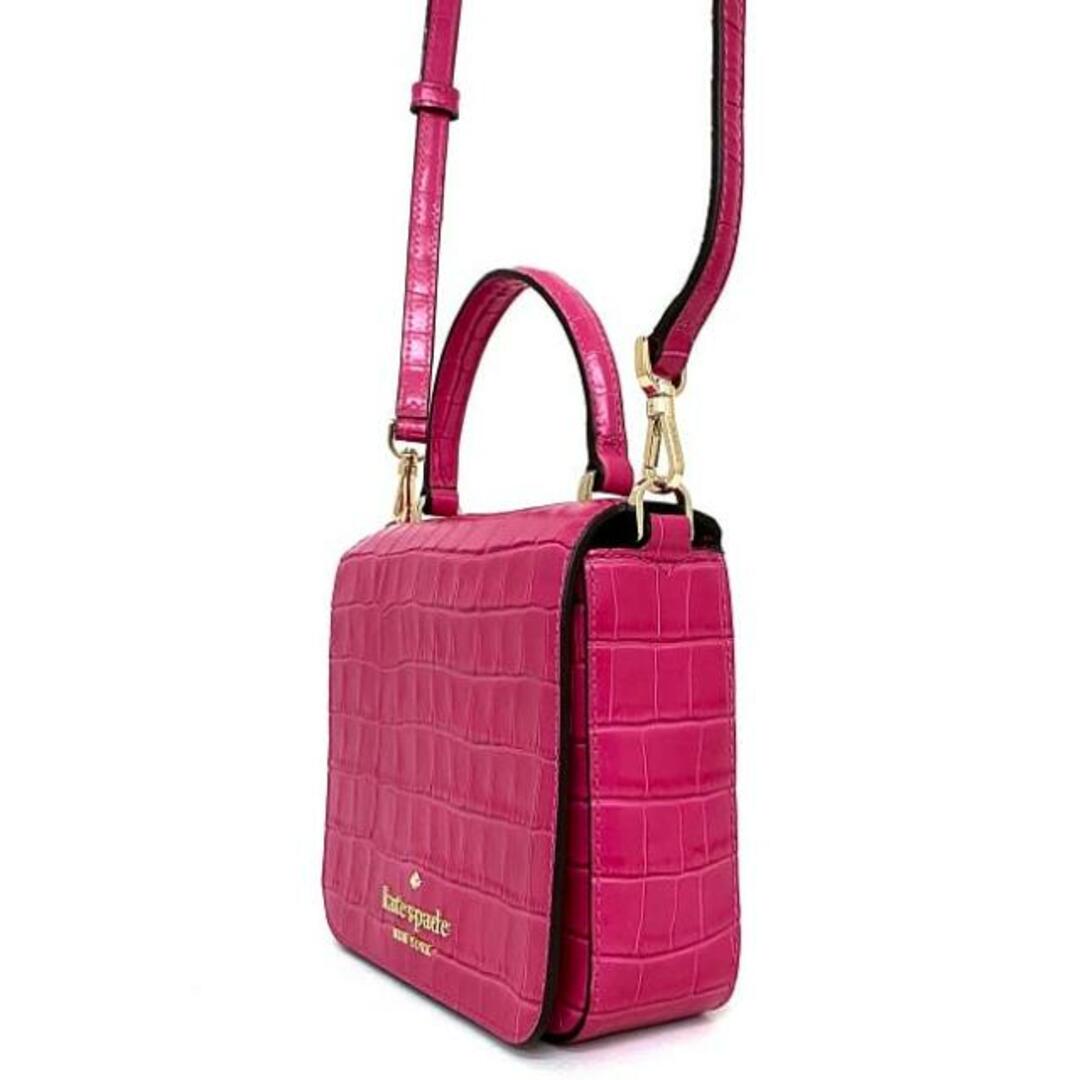 kate spade new york(ケイトスペードニューヨーク)のケイトスペード 2way バッグ ピンク K9395 未使用 新品 レザー クロコ型押し Sランク kate spade クロコ風 トップハンドル ショルダー ハンドバッグ フラップ 肩掛け 斜め掛け 定番 人気 レディース レディースのバッグ(ハンドバッグ)の商品写真