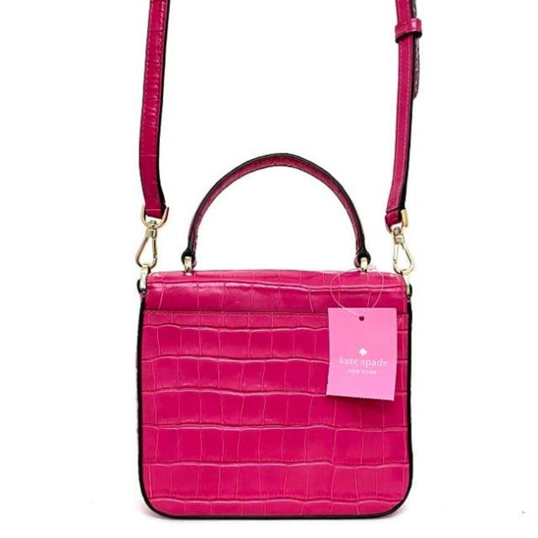 kate spade new york(ケイトスペードニューヨーク)のケイトスペード 2way バッグ ピンク K9395 未使用 新品 レザー クロコ型押し Sランク kate spade クロコ風 トップハンドル ショルダー ハンドバッグ フラップ 肩掛け 斜め掛け 定番 人気 レディース レディースのバッグ(ハンドバッグ)の商品写真