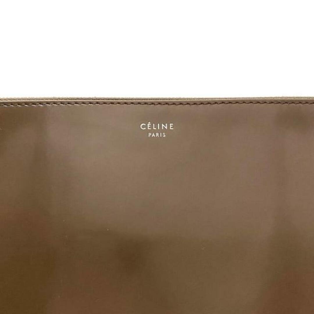 celine(セリーヌ)のセリーヌ クラッチバッグ ブラウン ポーチ パテント レザー 中古 CELINE 美品 ミニ ファスナー パンチング ミニバッグ 103713AB4 07OC CLUTCH POUCH 定番 人気 レディース クラッチ レザーバッグ レディースのバッグ(クラッチバッグ)の商品写真