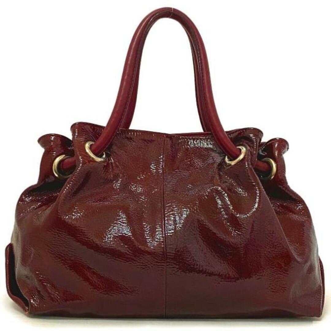 FURLA - フルラ ハンドバッグ ワインレッド エナメル 巾着 FURLA - フルラ ハンドバッグ ワインレッド エナメル 巾着