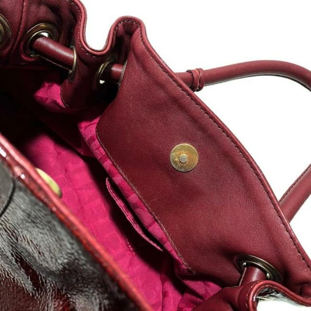 FURLA - フルラ ハンドバッグ ワインレッド エナメル 巾着 FURLA - フルラ ハンドバッグ ワインレッド エナメル 巾着